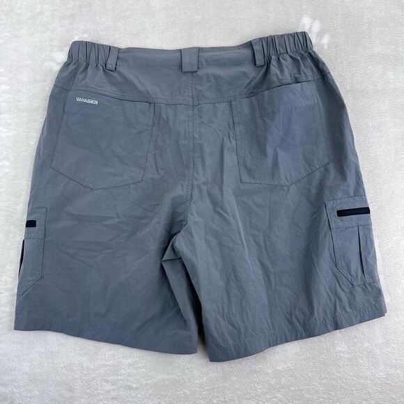 VOYAGER Shorts Mens XL Grey Travel Tech Cargo Nylon Comfort Stretch Hiking Short - Picture 2 of 9